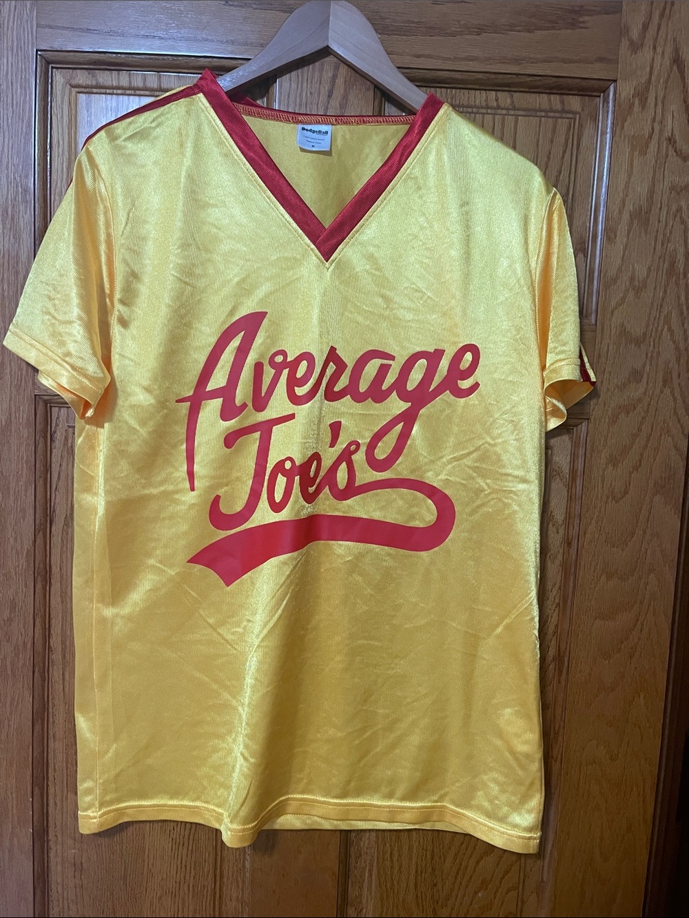 Halloween costume Average Joes Yellow V-Neck Tee with yellow shorts
